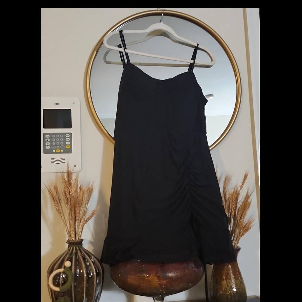 JUNIOR DRESS Lily Rose Black Ruched Ruffled  Cocktail Dress  Molden - Picture 2 of 7